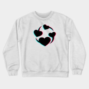 TikTok Revolving Heart Black Crewneck Sweatshirt